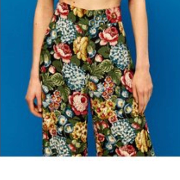 Zara Pants - Zara Floral Print Culottes NWT Size Large